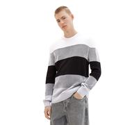 Tom Tailor Denim Herren Rundhals Pullover STRUCTURED COLORBLOCK - Coupe Regular
