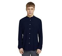 TOM TAILOR Denim Hommes Chemise à col montant 1022740, 25265 - Navy Small Dobby, M