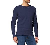TOM TAILOR Denim Hommes Pull en tricot avec structure 1016090, 13684 - Sky Captain Blue Non-Solid, S