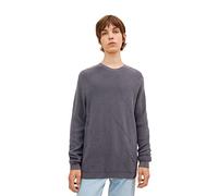 TOM TAILOR Denim Hommes Pull en tricot avec structure 1032325, 29476 - Coal Grey, L