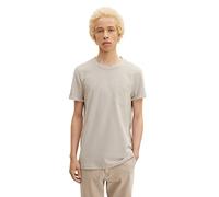 TOM TAILOR Denim Hommes T-shirt basique avec poche poitrine 1030694, 11754 - Light Dove Grey, M