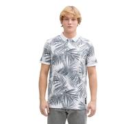 TOM TAILOR Denim Polo pour Homme, 37547 - Imprimé Feuilles Blanches et Noires, XL
