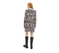 TOM TAILOR col en V Robe Femme en Jean avec Volant et Encolure en V, 32418-imprimé Fleuri Vert Lilas, L Dames