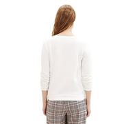 TOM TAILOR Denim Sweat-Shirt avec Manches et Structure, Blanc cassé 10332, S Femme