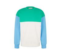 TOM TAILOR DENIM Sweat-shirt bleu ciel / jade / blanc naturel, Taille L
