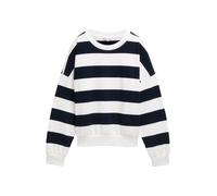 TOM TAILOR DENIM Sweat-shirt bleu marine / blanc, Taille L