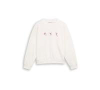 TOM TAILOR DENIM Sweat-shirt turquoise / lavande / rouge / blanc cassé, Taille XL