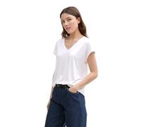 TOM TAILOR Denim T-Shirt Ample pour Femme avec col en V, Blanc 20000., M