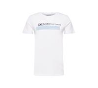 TOM TAILOR DENIM T-Shirt bleu marine / bleu clair / blanc, Taille L