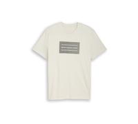 TOM TAILOR DENIM T-Shirt gris foncé / blanc / blanc cassé, Taille XL