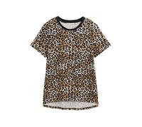 TOM TAILOR DENIM T-shirt noisette / noir / blanc, Taille M