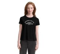 TOM TAILOR Denim T-Shirt pour Femme avec imprimé, 14482 - Deep Black., L