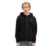 Tom Tailor Denim Veste à Capuche Basique avec Logo imprimé, Noir (29999), XXL Homme
