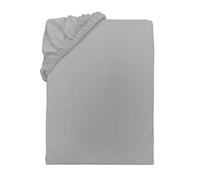 TOM TAILOR Drap-Housse en Jersey, env. 140-160x200 cm, 100% Coton/Jersey, UNI Gris Clair