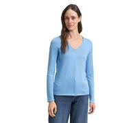 Tom Tailor Front Logo Coin V Neck Sweater Bleu 3XL Femme