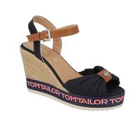 TOM TAILOR Femme 5390214 Sandale cale, Bleu Marine, 37 EU