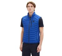 TOM TAILOR Gilet matelassé Hybride à col Montant, 19168-bleu de Hockey, XL pour des Hommes