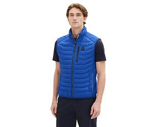 TOM TAILOR Gilet matelassé Hybride à col Montant, 19168-bleu de Hockey, XL pour des Hommes