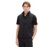 TOM TAILOR Gilet matelassé léger à col Montant en Polyester recyclé, 29999-Noir, XXL pour des Hommes