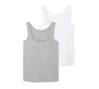 TOM TAILOR Haut gris chiné / blanc, Taille S