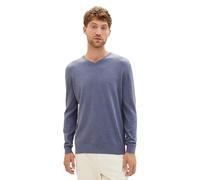 TOM TAILOR Homme Pull basique avec col en V 1012820, 18964 - Vintage Indigo Blue Melange, L