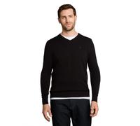 TOM TAILOR Homme Pull basique avec col en V 1012820, 29999 - Black, S
