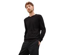 TOM TAILOR Homme Pull basique avec col en V 1012820, 29999 - Black, S