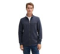 TOM TAILOR Homme Veste sweat avec col montant 1021269, 19024 - Sky Captain Blue White Melange, S
