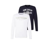 TOM TAILOR Hommes Lot de 2 t-shirts à manches longues 1034857, 10690 - Knitted Navy, L