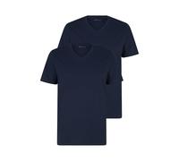TOM TAILOR Hommes Lot de 2 t-shirts basiques avec col en V 1008639, 10302 - Dark Blue, 3XL