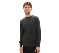 TOM TAILOR Hommes Pull 202212 Strickpullover Crewneck, 10617 - Black Grey Melange, XL
