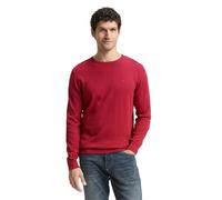 TOM TAILOR Hommes Pull 202212 Strickpullover Crewneck, 24249 - Spicy Red Melange, XL