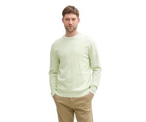 Tom Tailor Hommes Pull Basic Plus Size avec Logo brodé, 37708 - Sweet Lime Light Melange, Medium
