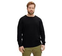 TOM TAILOR Hommes Pull basique avec logo brodé 1024149, 29999 - Black, 4XL Große Größen