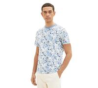 TOM TAILOR Hommes T-shirt 1035629, 31274 - Blue Offwhite Big Leaf Design, XXL