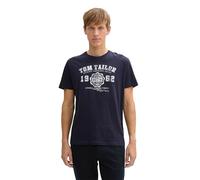 TOM TAILOR Hommes T-shirt avec logo imprimé 1008637, 10690 - Knitted Navy, S