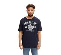 TOM TAILOR Hommes T-shirt avec logo imprimé 1015876, 10690 - Knitted Navy, 4XL Große Größen