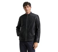 TOM TAILOR Hommes Veste de motard en cuir synthétique 1026337, 29999 - Black, 3XL