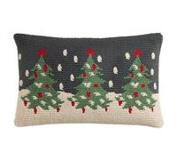 TOM TAILOR Housse de coussin de Noël verte - Motif sapin de Noël - Housse de coussin décorative pour canapé - 30 x 50 cm - Douce et douillette - Idée cadeau