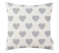 Tom Tailor Housse de coussin décoratif sans remplissage Hearts gris Taille 45x45cm