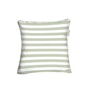 Tom Tailor Housse de Coussin en Percale, 40x40cm, 100% Coton/Percale, Motif Réversible, Passepoil Coloré et Fermeture Eclair, Stripes with A Kick Vert Clair, Pêche (Green Leaf & Juicy Peach)