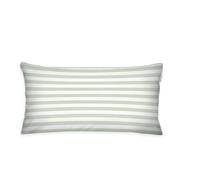 Tom Tailor Housse de Coussin en Percale, 40x80 cm, 100% Coton/Percale, Motif Réversible, Passepoil Coloré et Fermeture Eclair, Stripes with A Kick Vert Clair, Pêche (Green Leaf & Juicy Peach)