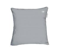 Tom Tailor Housse de Coussin en Satin, 40 x 40 cm, 100% Coton, avec Passepoil et Logo brodé, Fermeture éclair, Motif Fine Stripes Gris (Gris foncé et Gris Clair)
