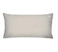 Tom Tailor Housse de Coussin en Satin, 40 x 80 cm, 100% Coton, avec Passepoil, Broderie Logo et Fermeture éclair, Fine Stripes Beige et Blanc (Sable ensoleillé et Blanc cassé)