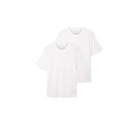 TOM TAILOR Lot de 2 t-Shirts à col Rond en Coton pour Homme, 20000-blanc, XXL