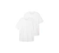 TOM TAILOR Lot de 2 t-Shirts Plussize à col Rond en Coton pour Homme, Blanc (20000), 5XL