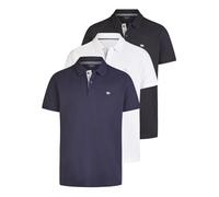 TOM TAILOR Lot de 3 polos à manches courtes pour homme, en coton, coupe régulière, pour l'été, basique, uni, blanc, bleu, noir, olive, gris, tailles S, M, L, XL, XXL, 3XL, XXL