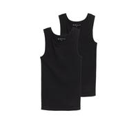 TOM TAILOR Tanktop 2er Pack Maillot De Corps, Noir-Schwarz (Black 9000), Small (Lot de 2) Homme