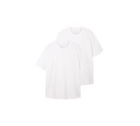 TOM TAILOR Lot de 2 t-Shirts Plussize à col Rond en Coton pour Homme, Blanc (20000), 3XL
