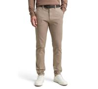 TOM TAILOR Pantalon Chino Stretch Slim fit pour Homme avec Ceinture 1037653, 38564 - Structure Zigzag Beige Marron, 31W / 30L